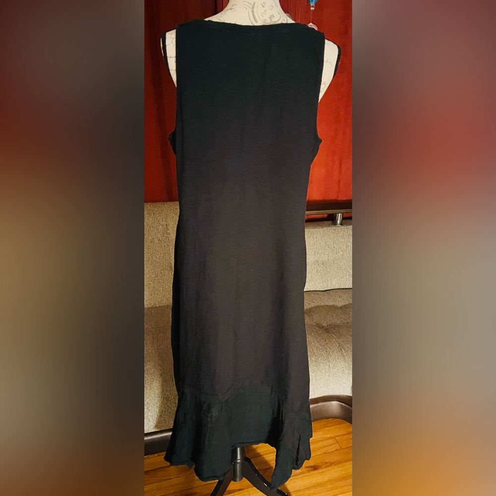 LOGO by Lori Goldstein Black Dress with Flounce Hem - Picture 2 of 6